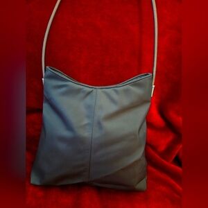 INC Gray Shoulder Bag with Silver Metal Shoulder Strap